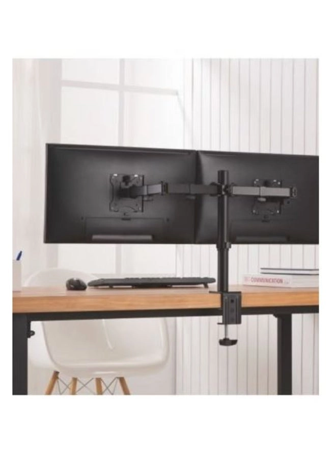 Double Arm Desk Stand - two 17 to 32 inch 75x75mm 100x100mm