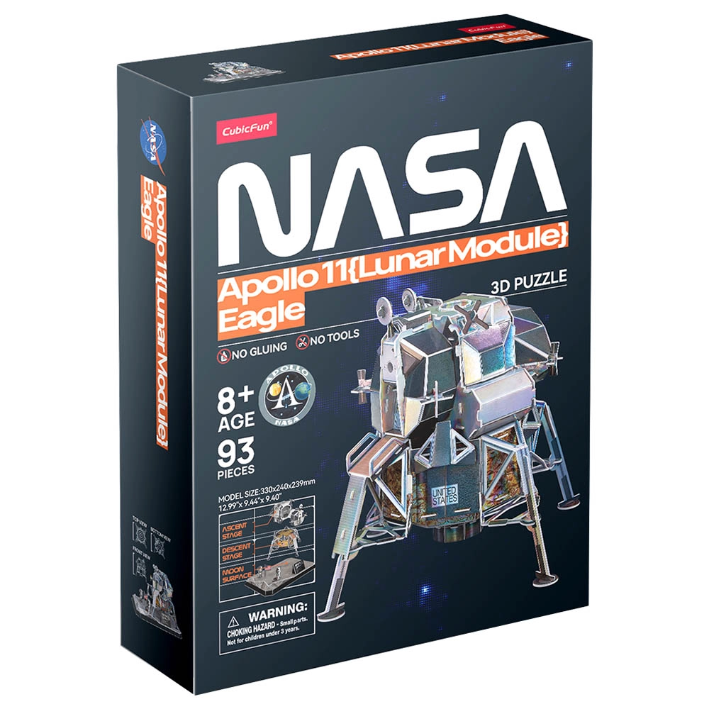 CubicFun NASA Apollo 11 Lunar Module Eagle 3D Puzzle (527-DS1058H) - 93 pcs