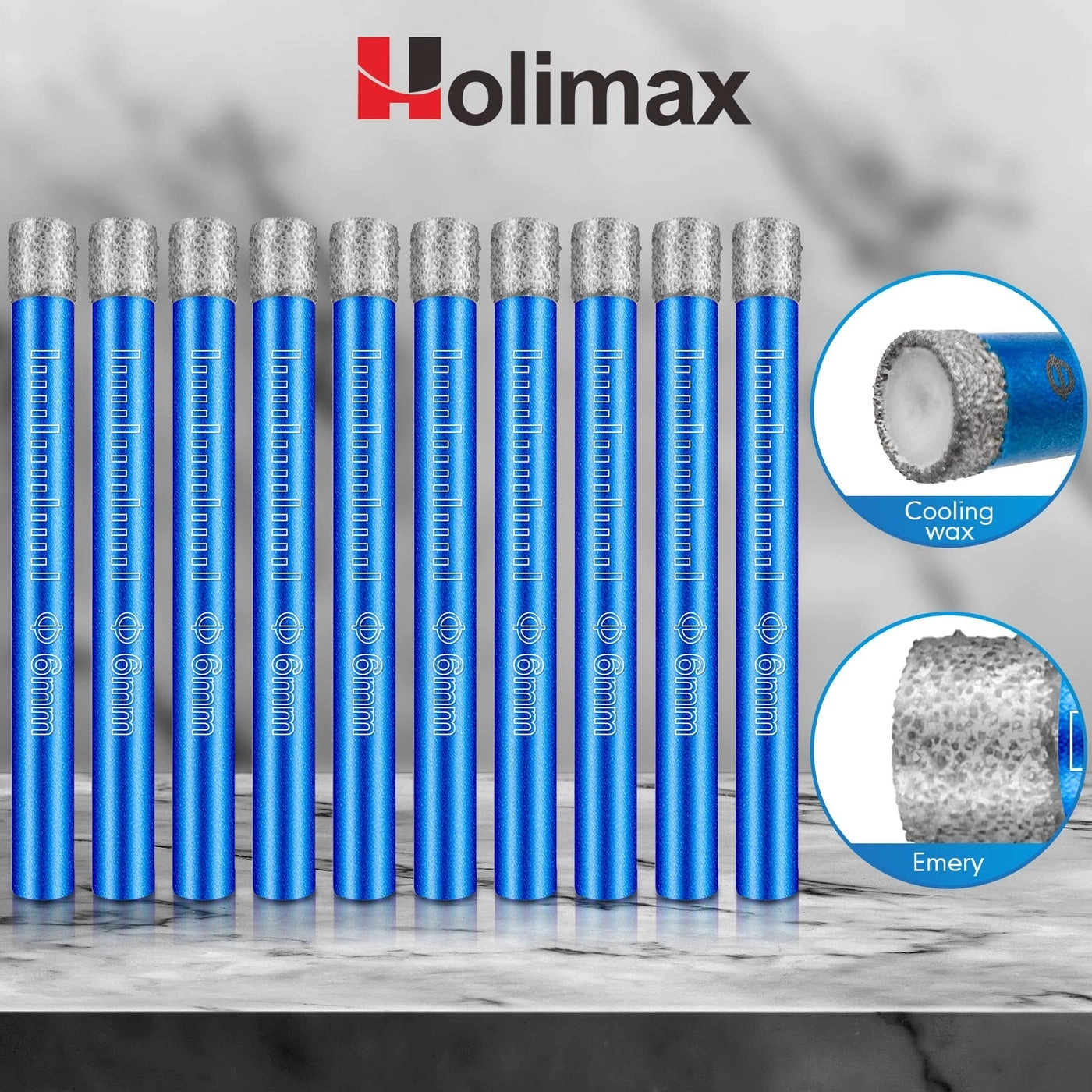 Dry Diamond Drill Bits Set - 1/4" 6mm Granite Marble Porcelain Tile Ceramic Stone Glass