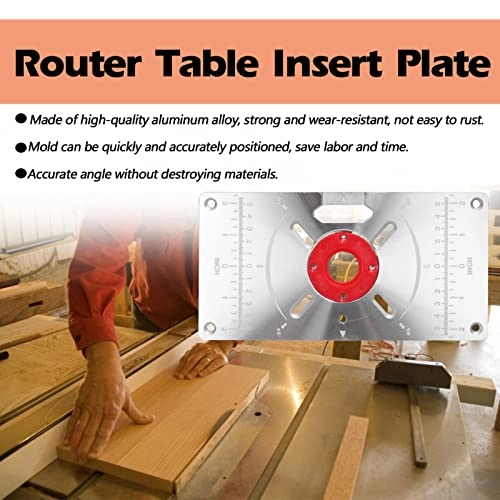 Router Table Insert Plate - 235 x 120 x 8mm 4 Rings