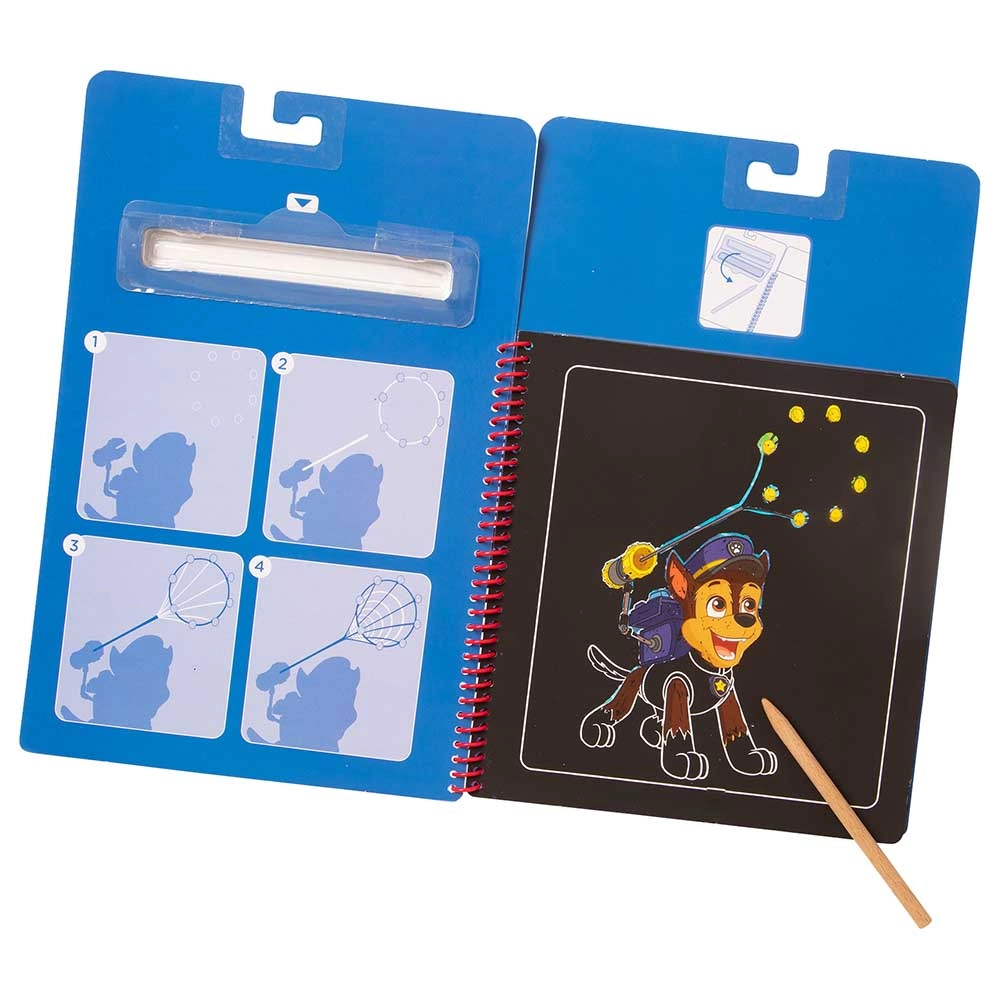 Paw Patrol Scratch Art Pad - 10 scenes wooden stylus