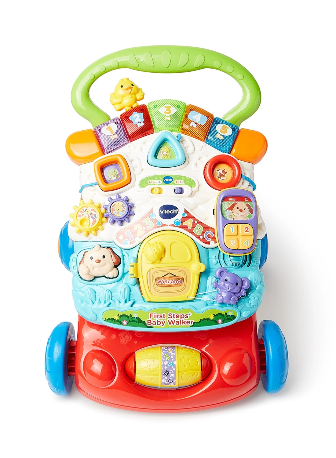 First Steps Baby Walker - Pink/Blue/Yellow 12 Months