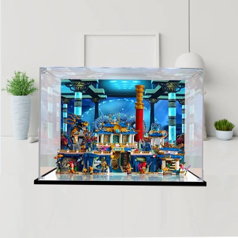 Display Case for LEGO 80049 - Acrylic + Wood-Plastic Composite Material Mirror Bottom+background