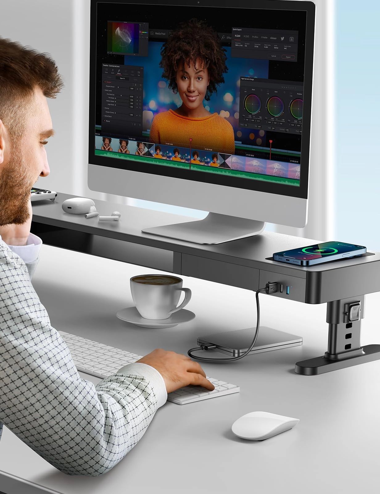 Dual Monitor Stand Riser - 27 inches