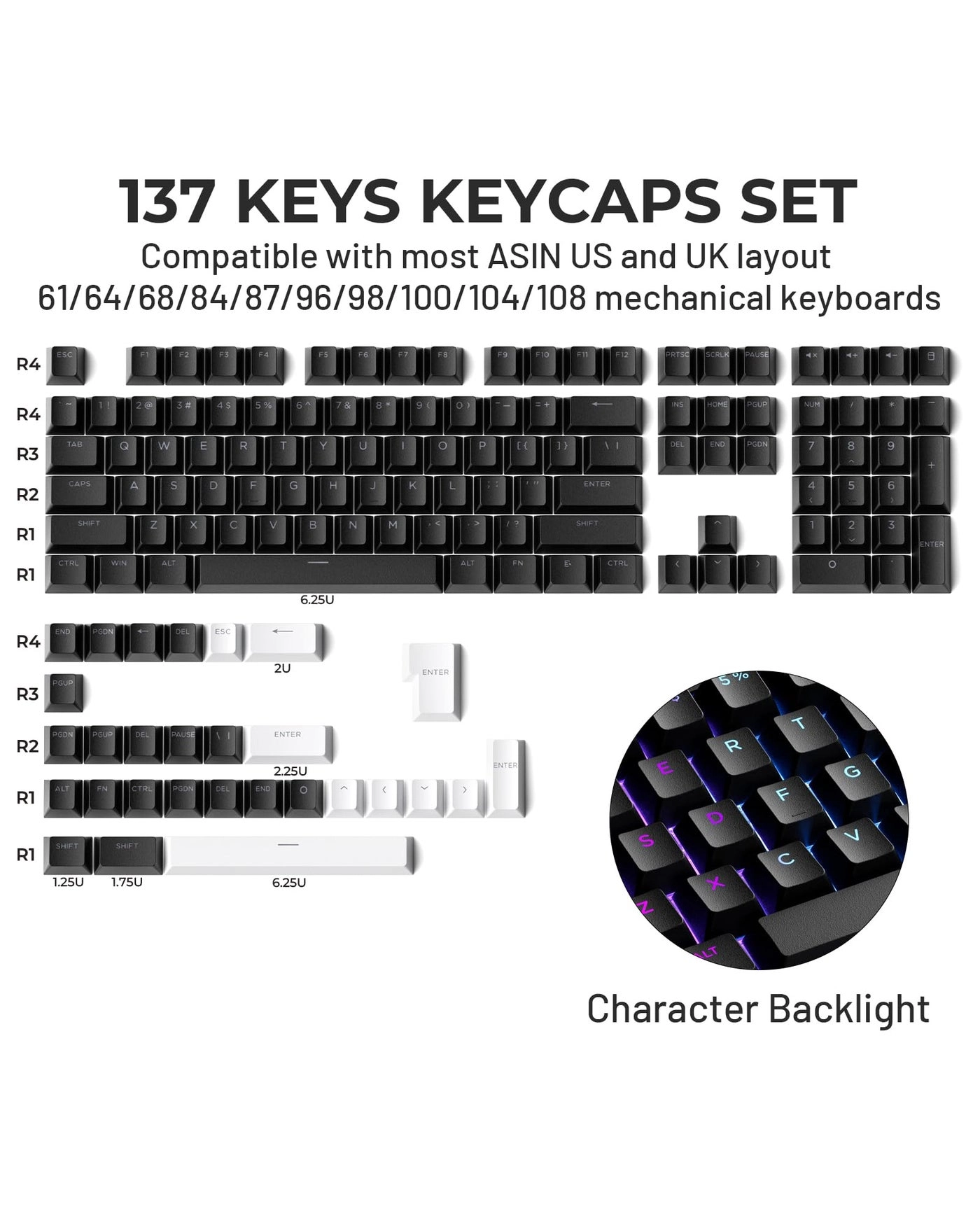 XVX PBT Keycaps - US and UK