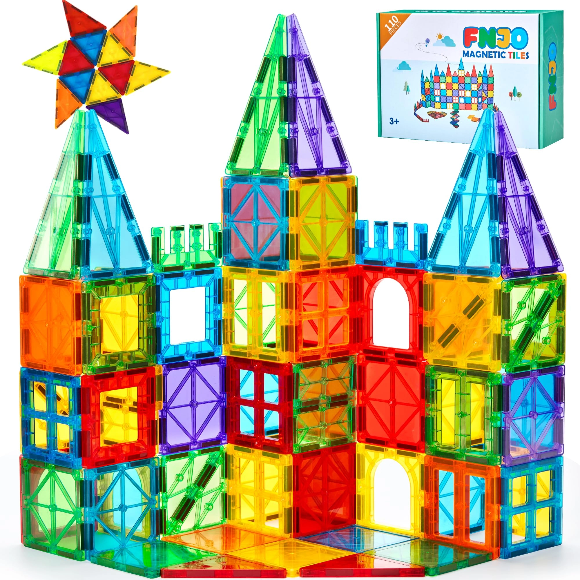 FNJO Magnetic Tiles - 110 pcs