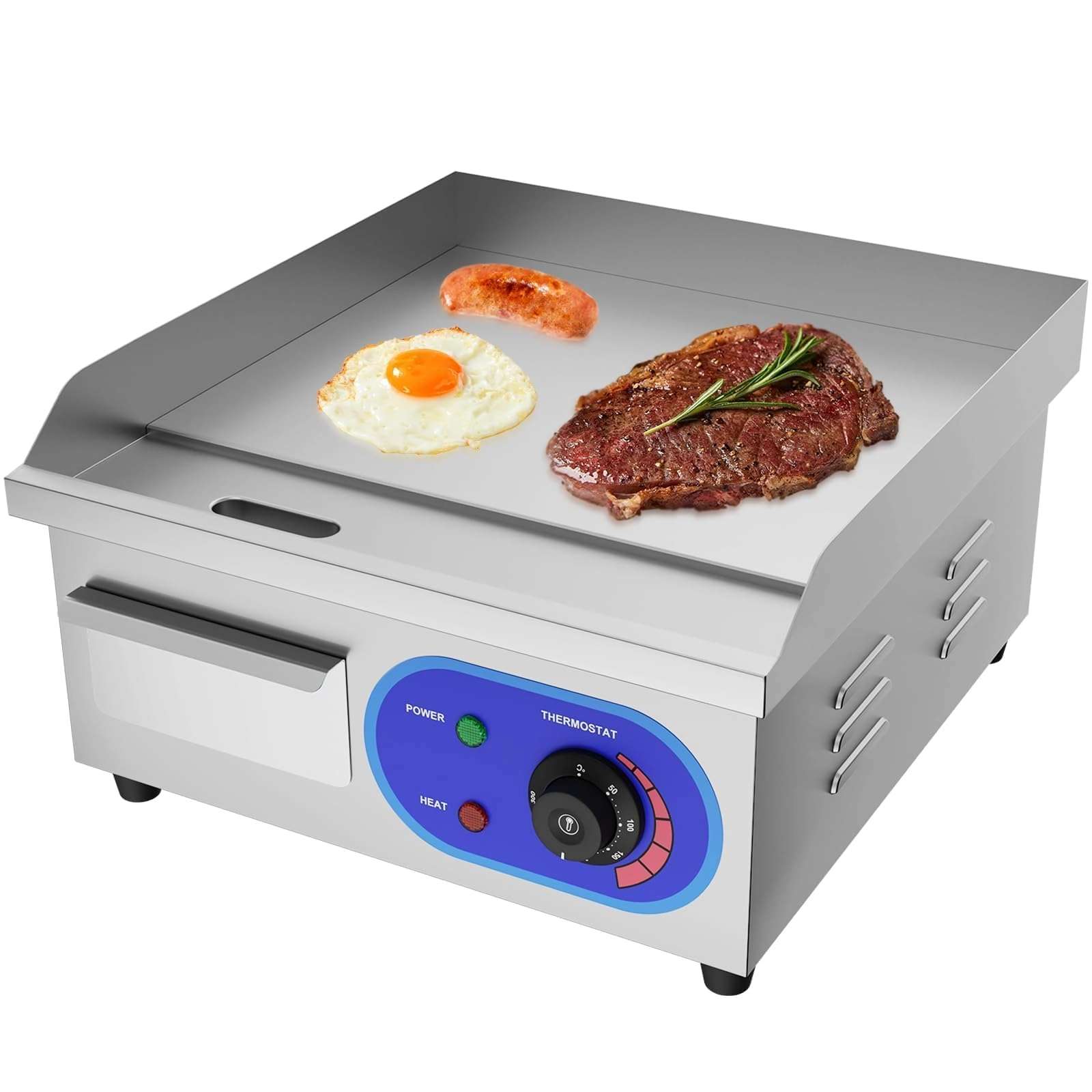 TAIMIKO Electric Griddle - 1500W 14 inch Stainless Steel