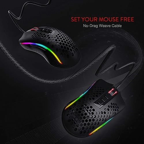 M808 RGB Skeletonized Honeycomb Gaming Mouse - USB