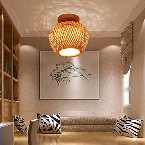 Bamboo Flush Ceiling Light