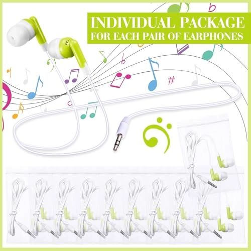 100 Pack Wired Earbuds