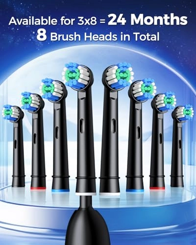 Rotating Electric Toothbrush - 8 Brush Heads 3 Modes