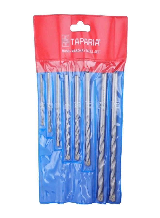Taparia Parallel Masonary Drill Bit Set - 8 Pc 3Mm,4Mm,5Mm,6Mm,7Mm,8Mm,9Mm,10Mm