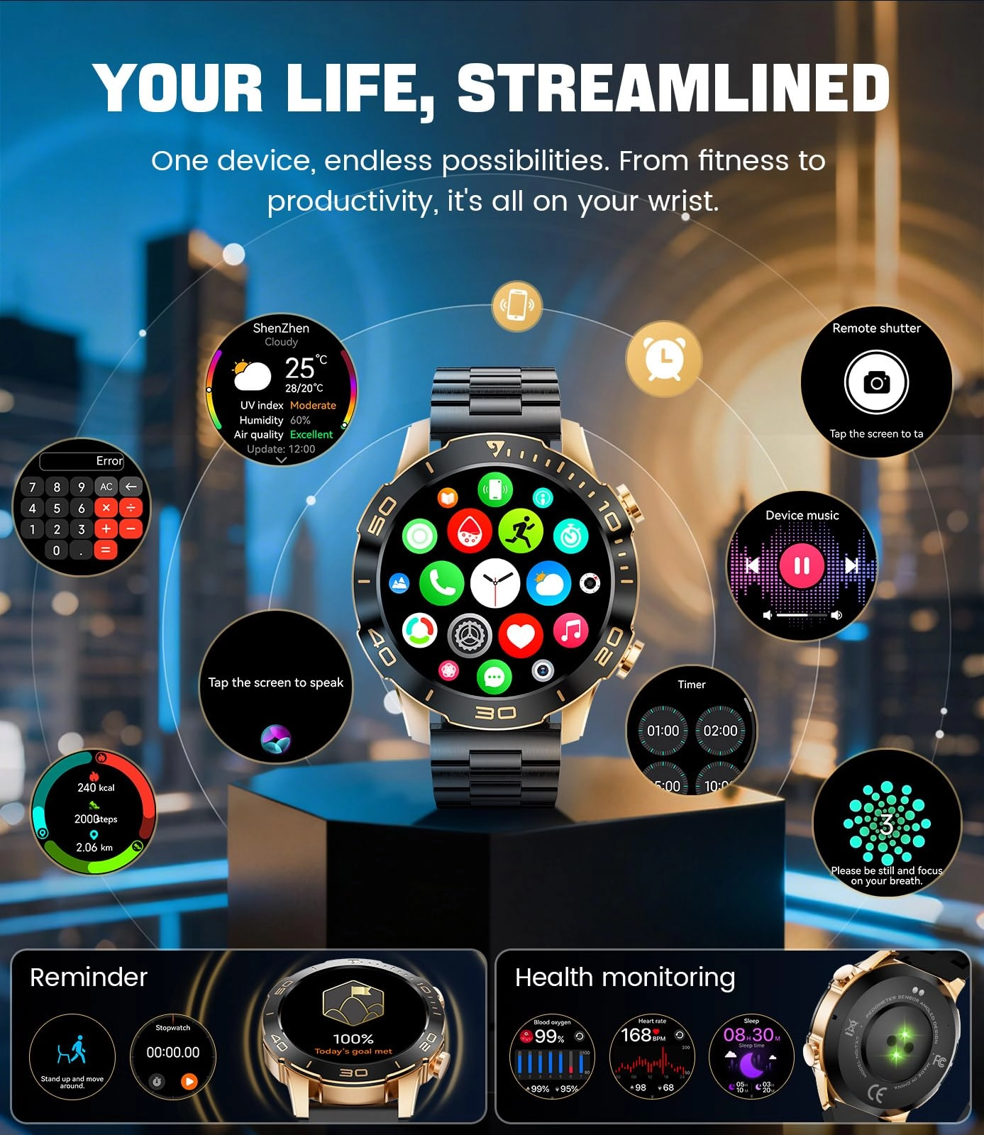 Smart Watch Metal