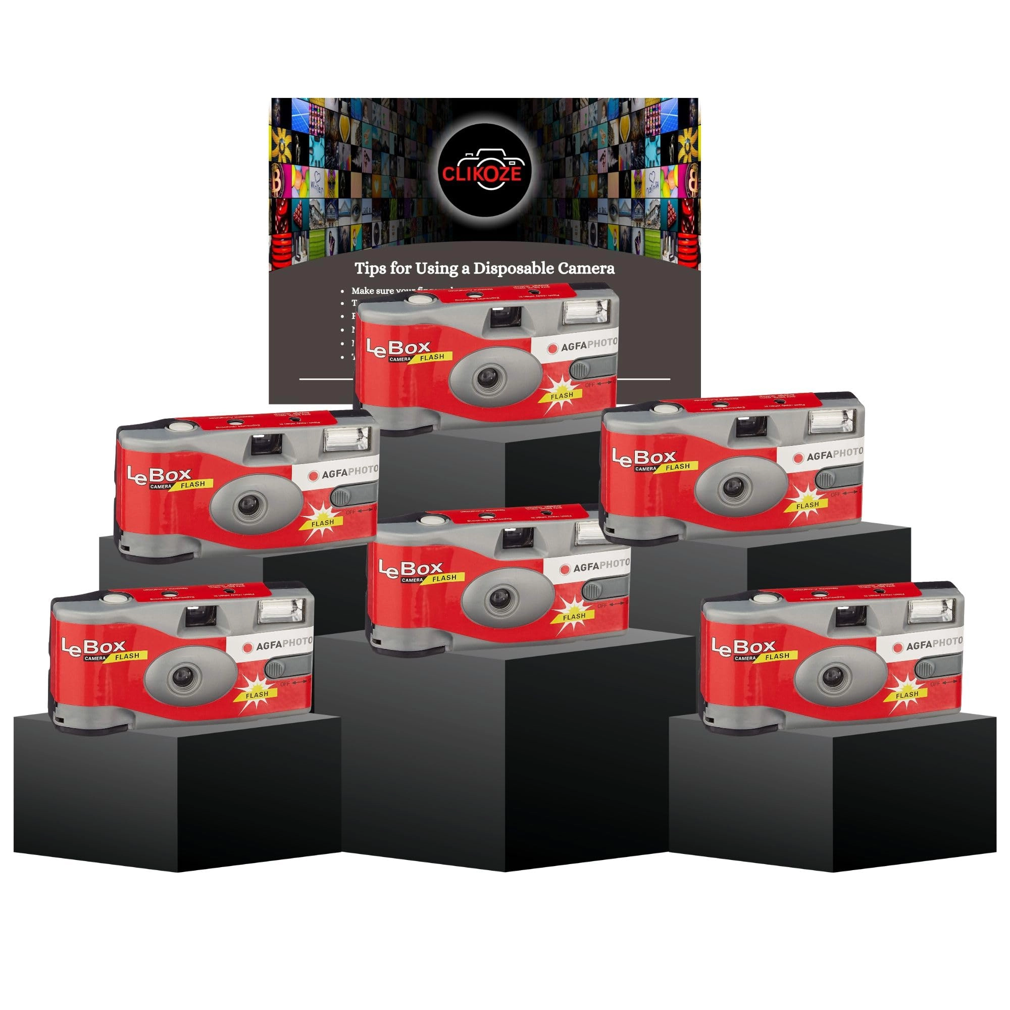 Clikoze LeBox Disposable Camera - 35mm 27 Exposures ISO 400 + Photography Tips Card