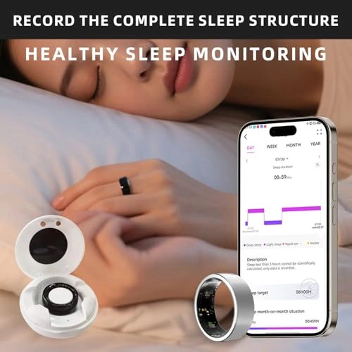 Smart Fitness Ring - Titanium 40+ Days Battery Life Rose Gold