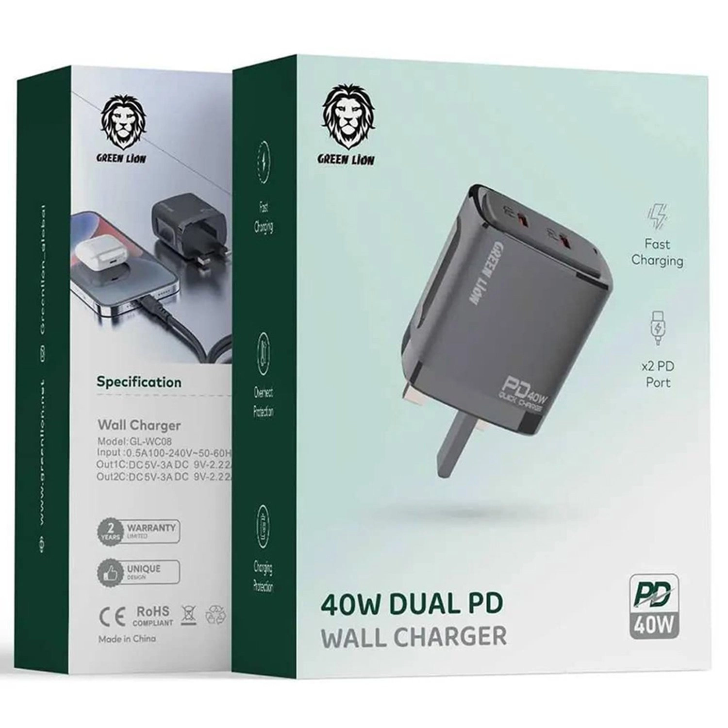 Dual PD Wall Charger Type-C to Lightning Cable and Charger 1m