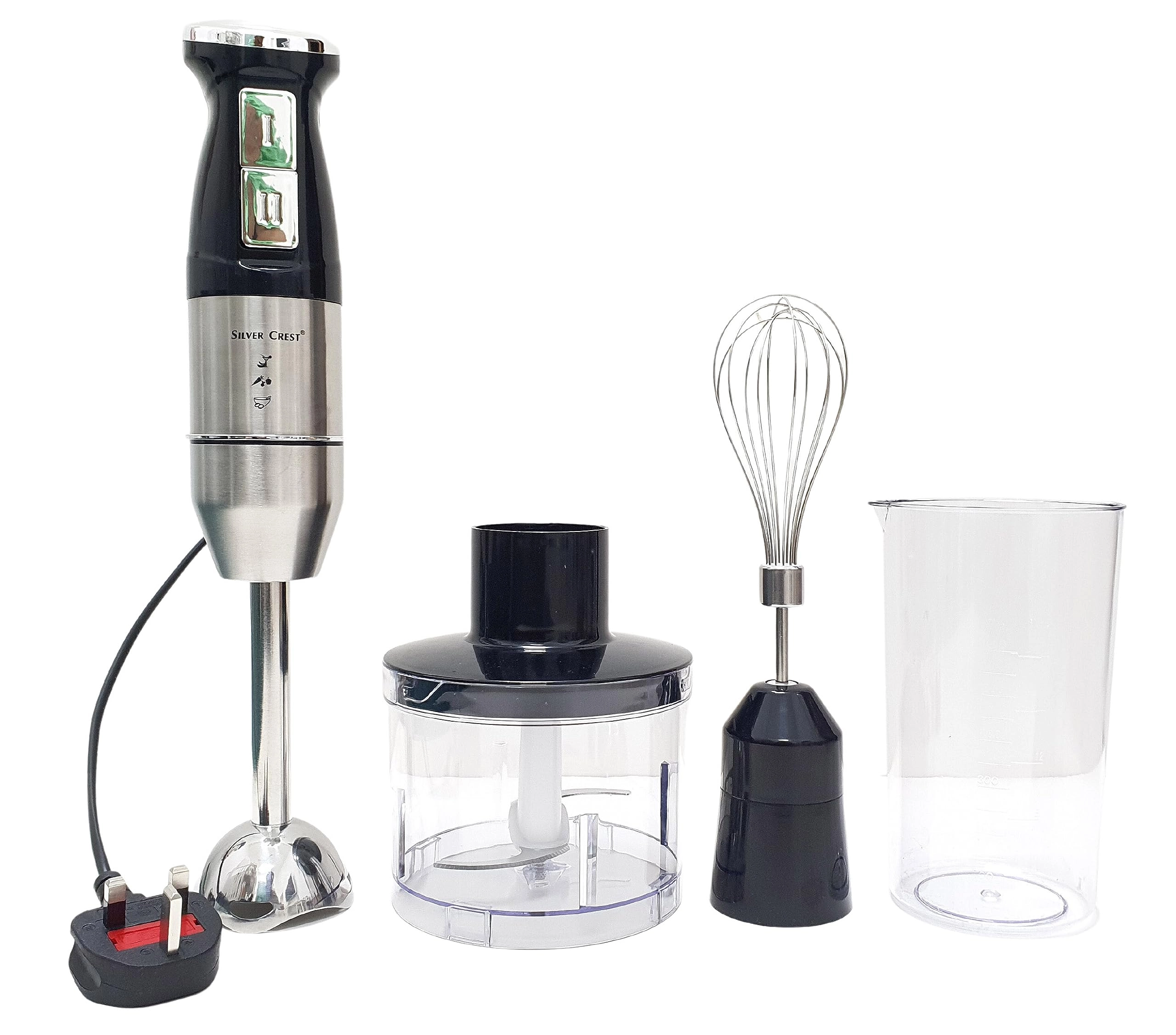 SILVERCREST 4 IN 1 HAND BLENDER - Two speed settings Pulse function Includes chopper & whisk