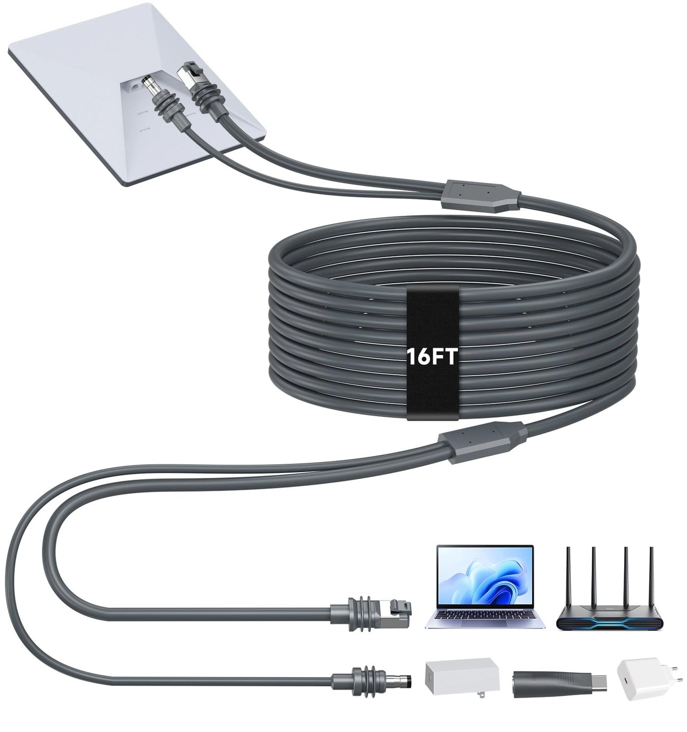 2 in 1 for Starlink Mini Ethernet Cable - 164FT5M