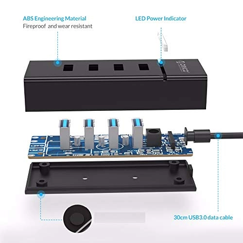High Speed 4-Ports USB 3.0 SuperSpeed Hub