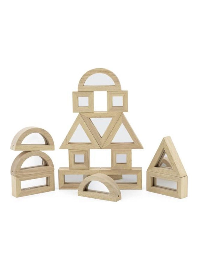 VIGA Geometric Mirrored Shape Blocks Wooden Puzzle (44564) - 24 pcs