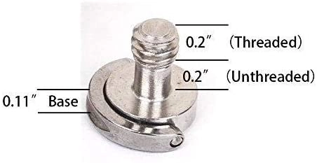 1/4" Mounting Screw - D Shaft D-Ring 2 Pack