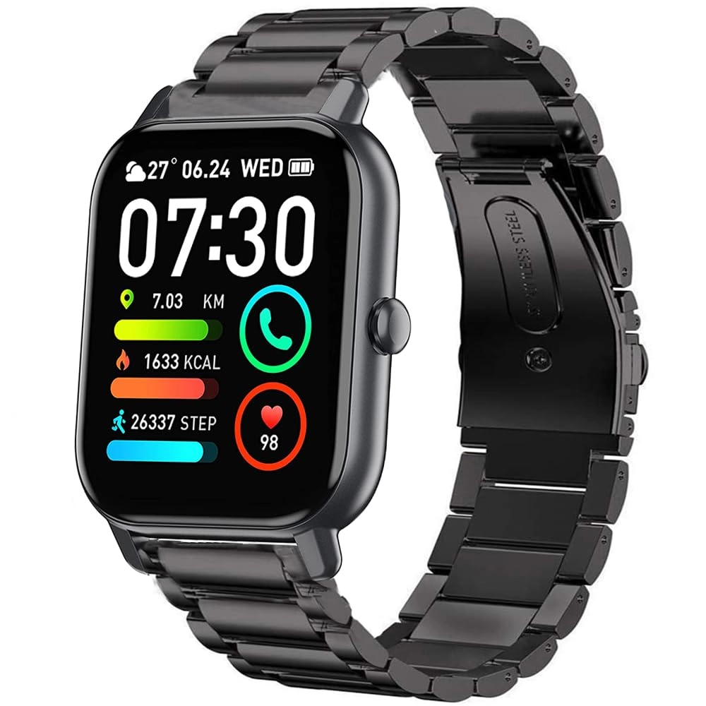 Watch Band for P66D Smartwatch 1.85 Inch - Stainless Steel Black