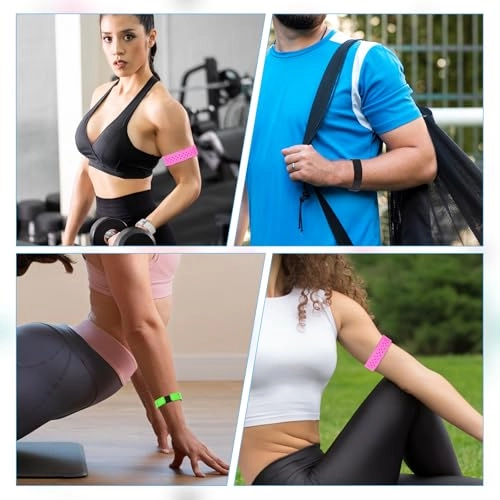 Heart Rate Monitor Band - 3 PCS Black Green Orange-Red