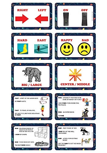 English Vocabulary Antonyms, Synonyms and Homonyms Learning Cards - Adult 54 pieces
