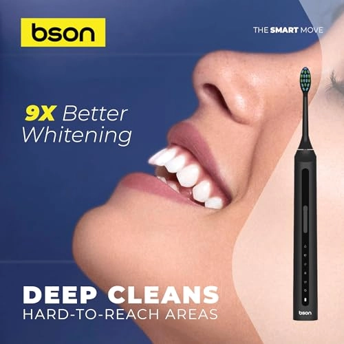 Super Sonic Toothbrush - 9X Whitening 30-Day Battery 40,000 SPM