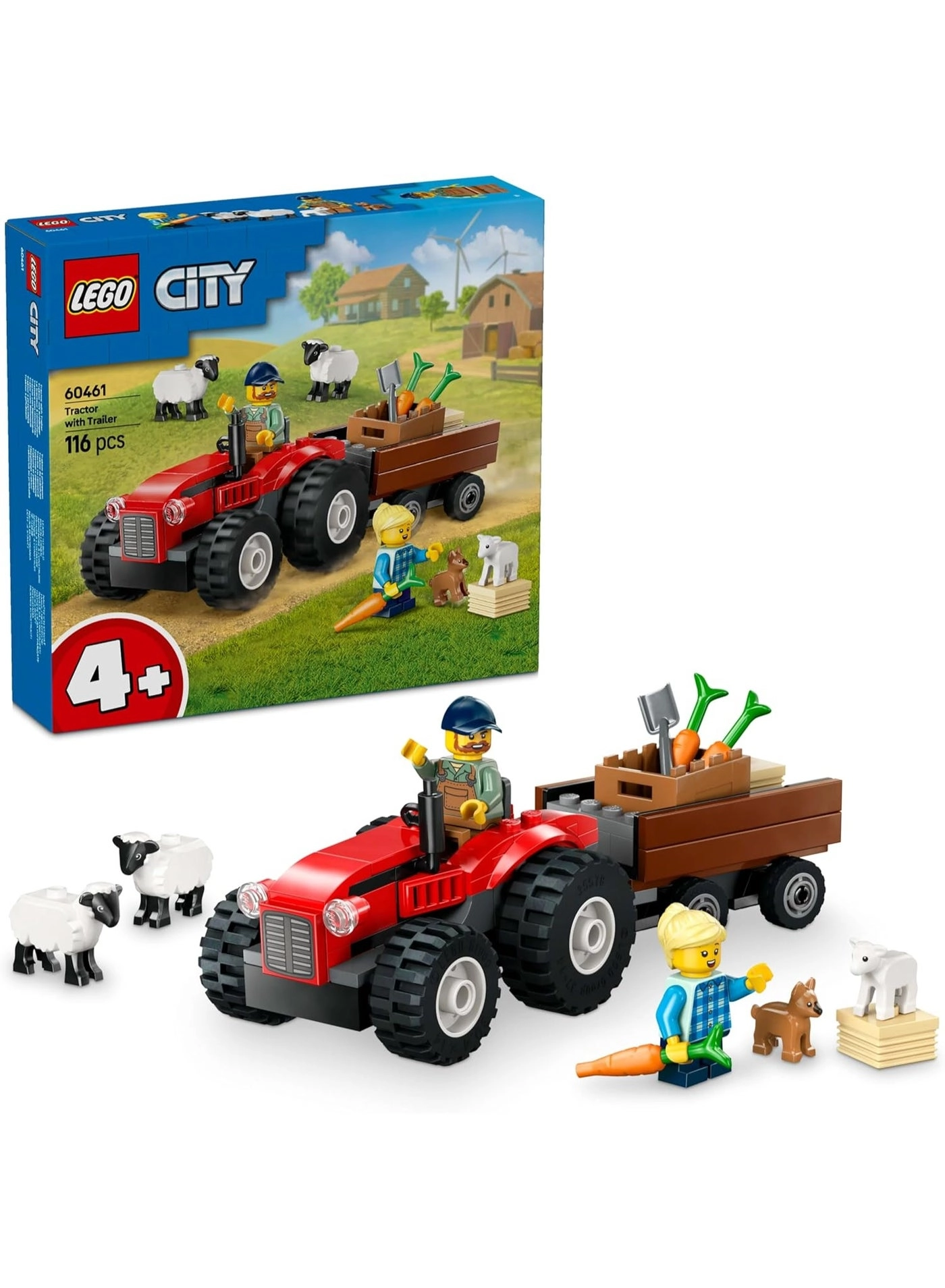 Farm Tractor (60461) - Trailer Sheep 2 minifigures