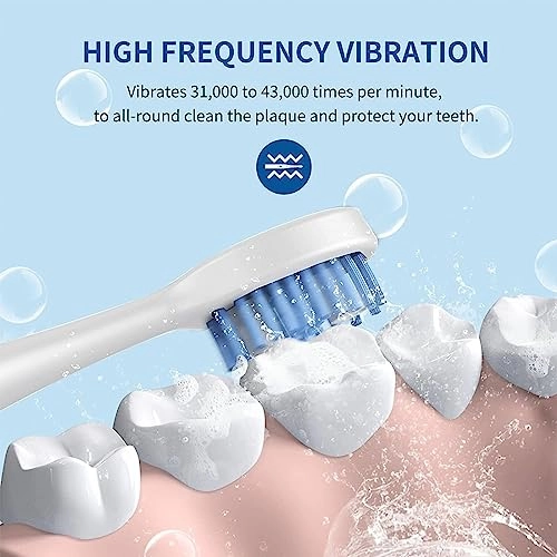 Sonic Electric Toothbrush - 43,000 vpm/min 4 Brush Heads USB Rechargeable