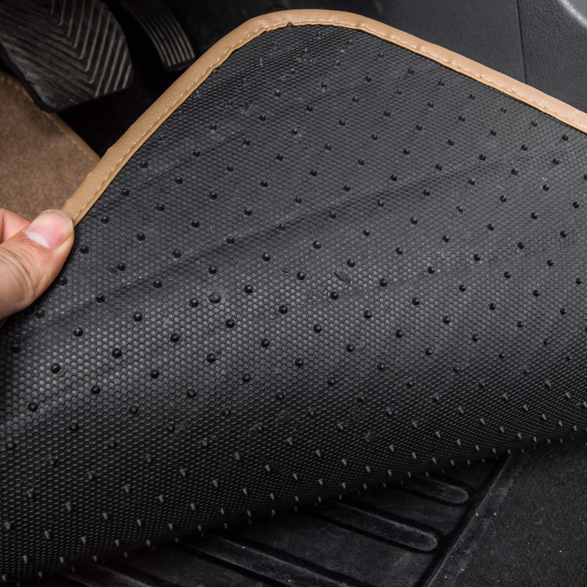 Faux Leather Car Mats - Blue Edge Universal Fit