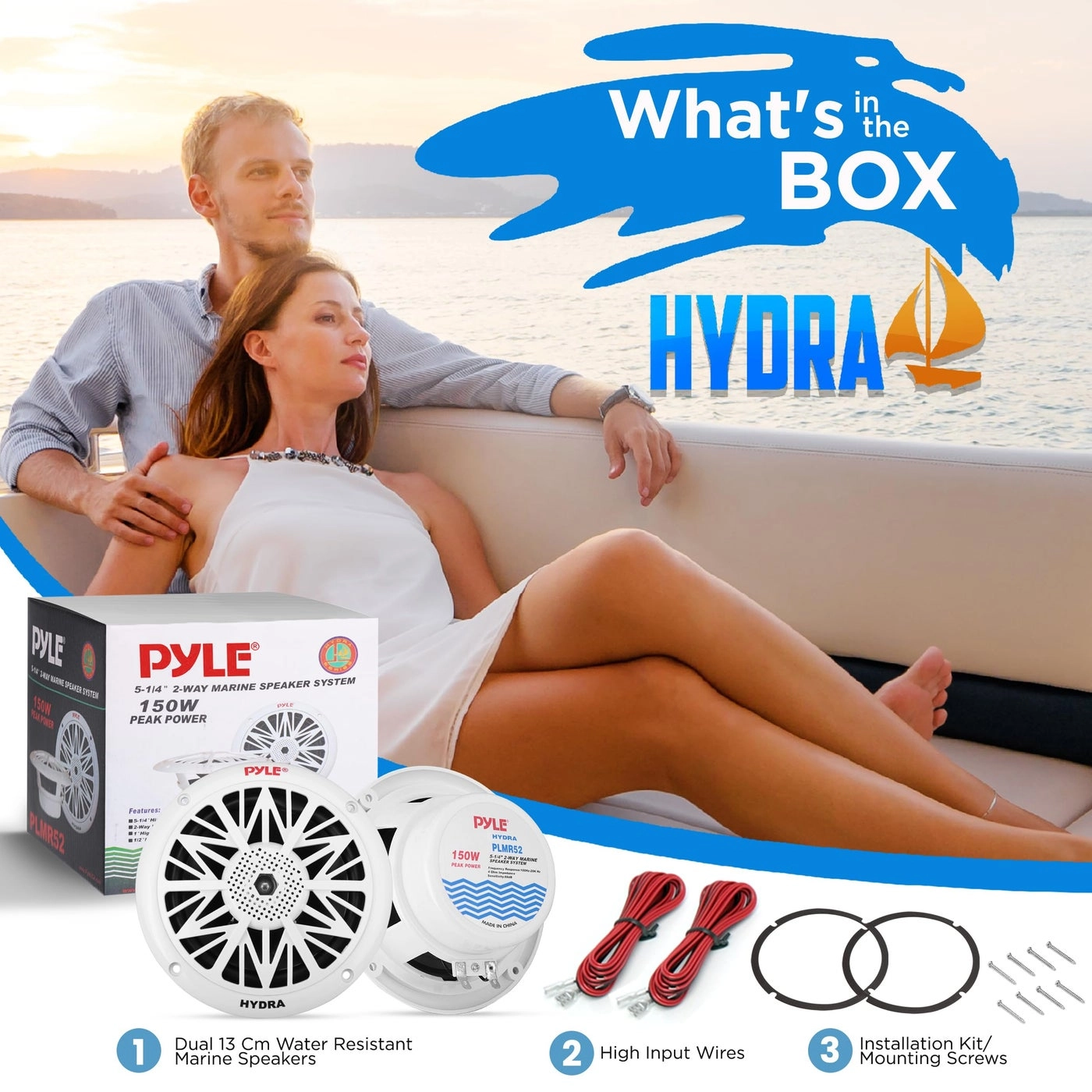 Marine Speakers - 5.25 Inch 180 Watt