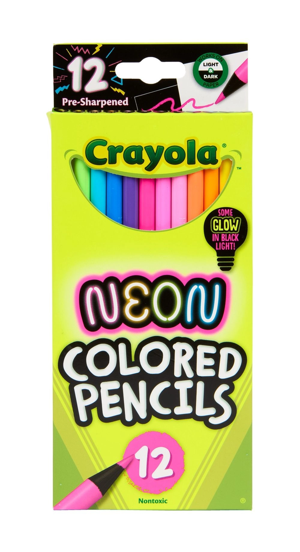 Neon Colored Pencils - 12 Pcs