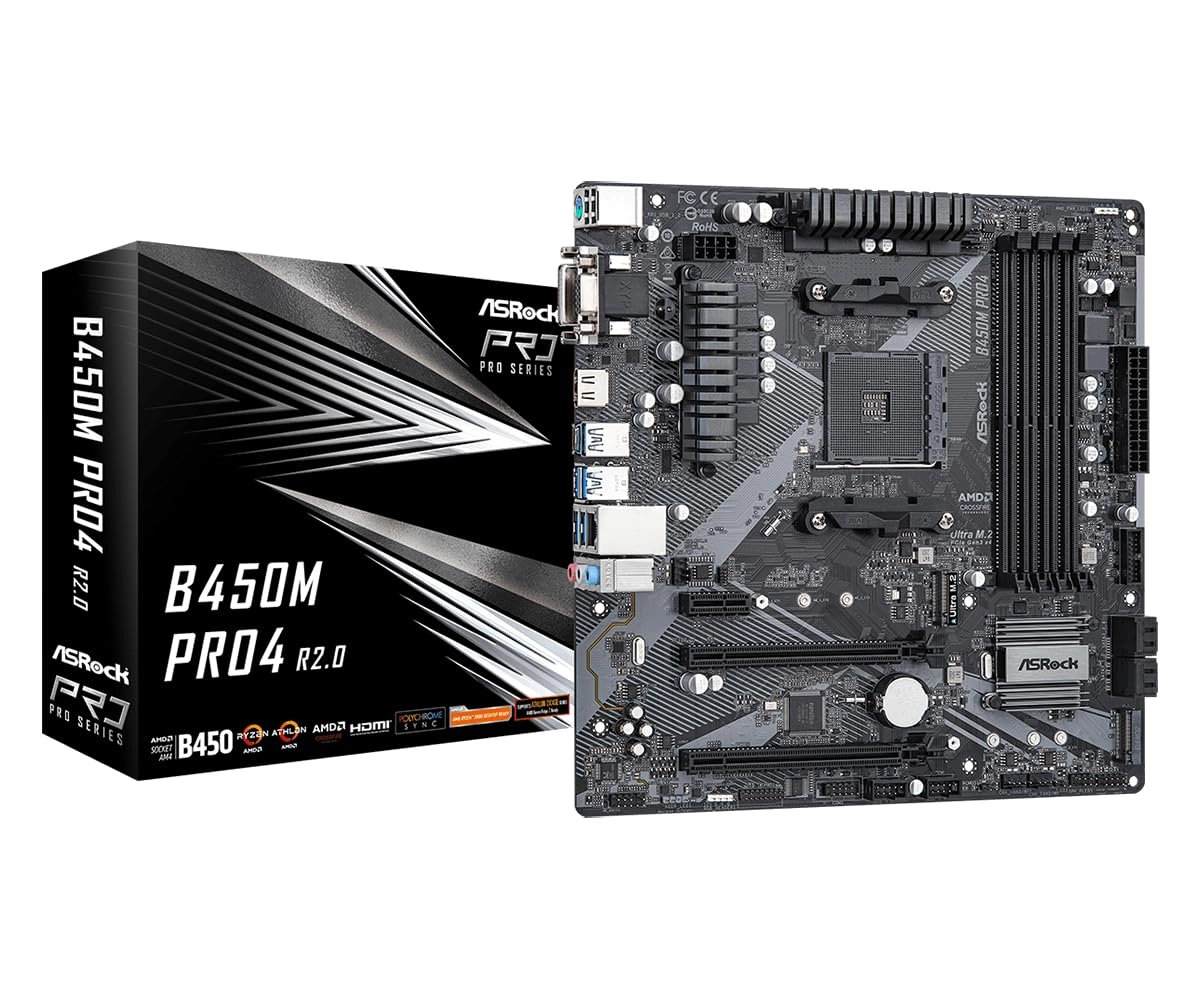 Asrock B450M PRO4 R20 - Socket AM4 DDR4 Micro ATX