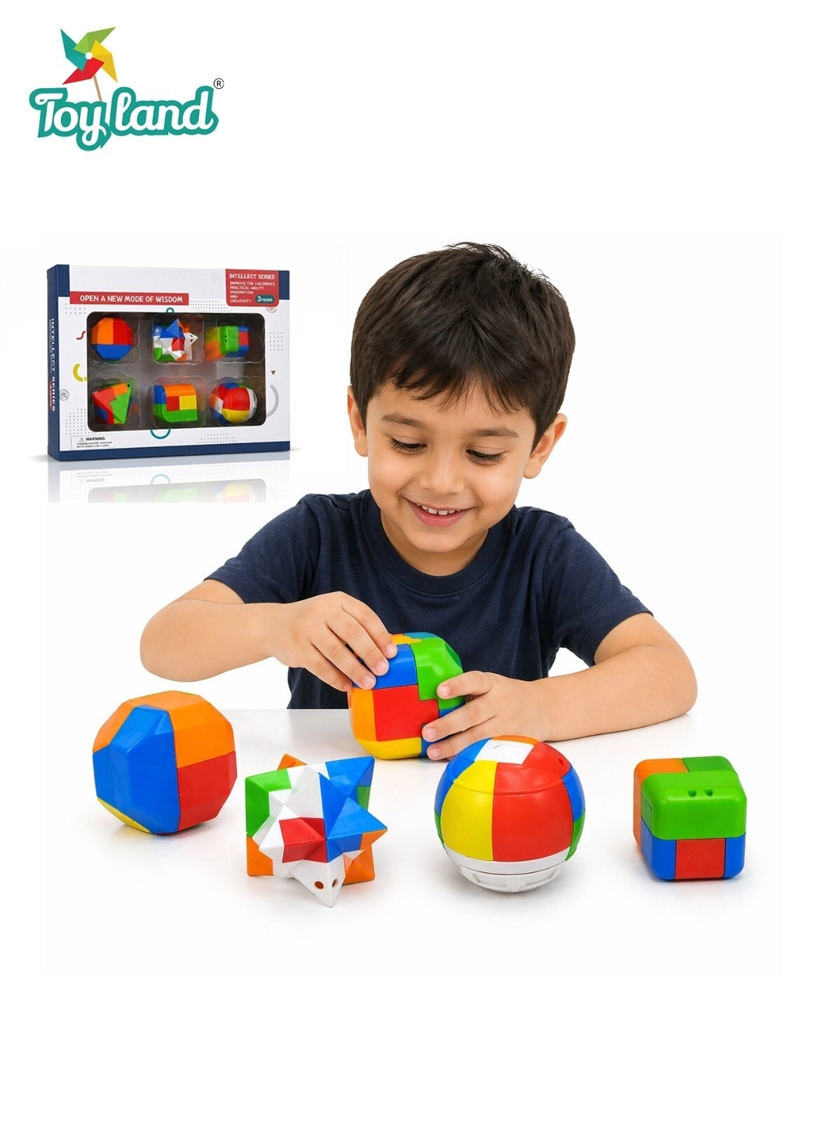 Toy Land UAE Kids Puzzle Cube Set - Colorful Multiple Shapes