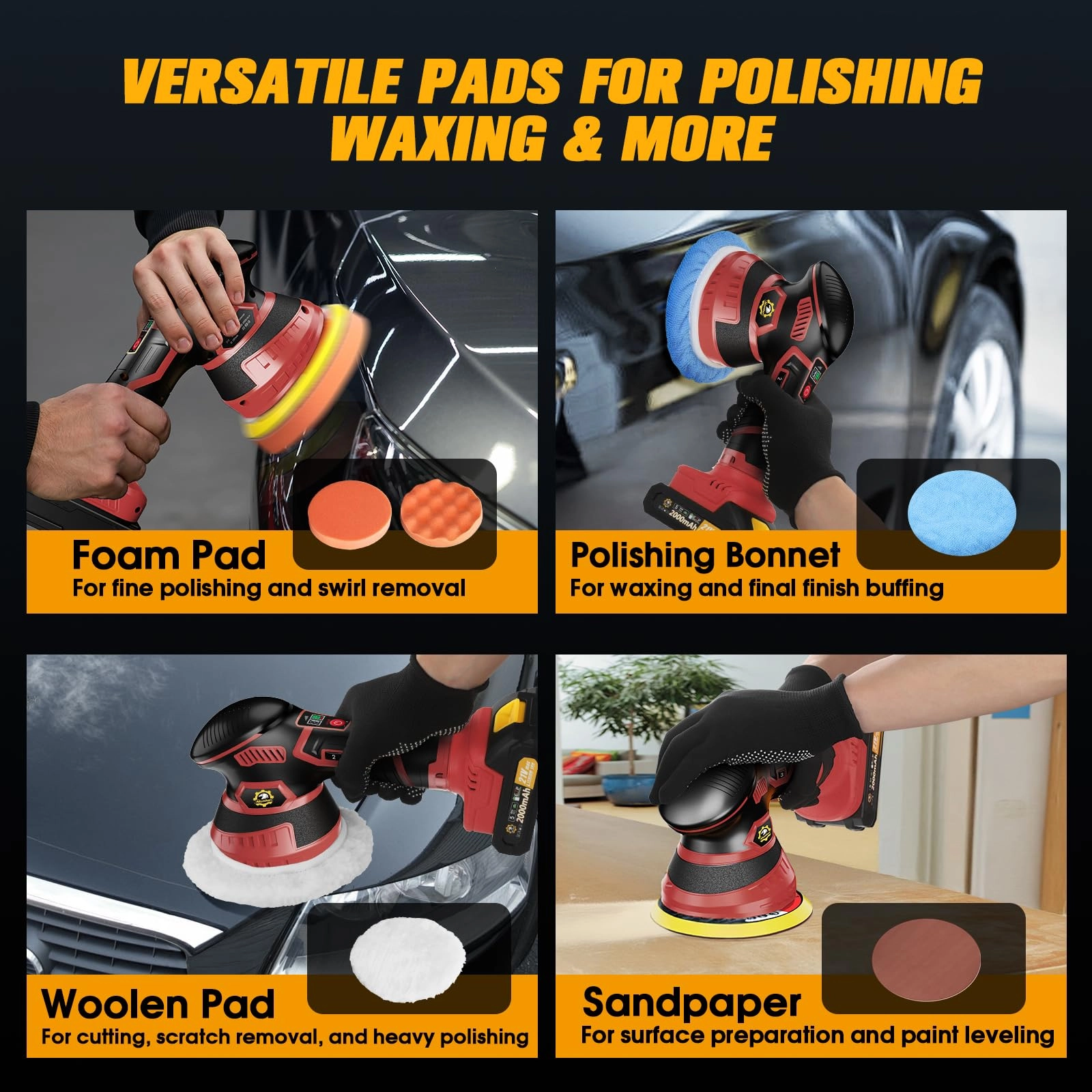 Cordless Car Buffer Polisher - 5'' 6''