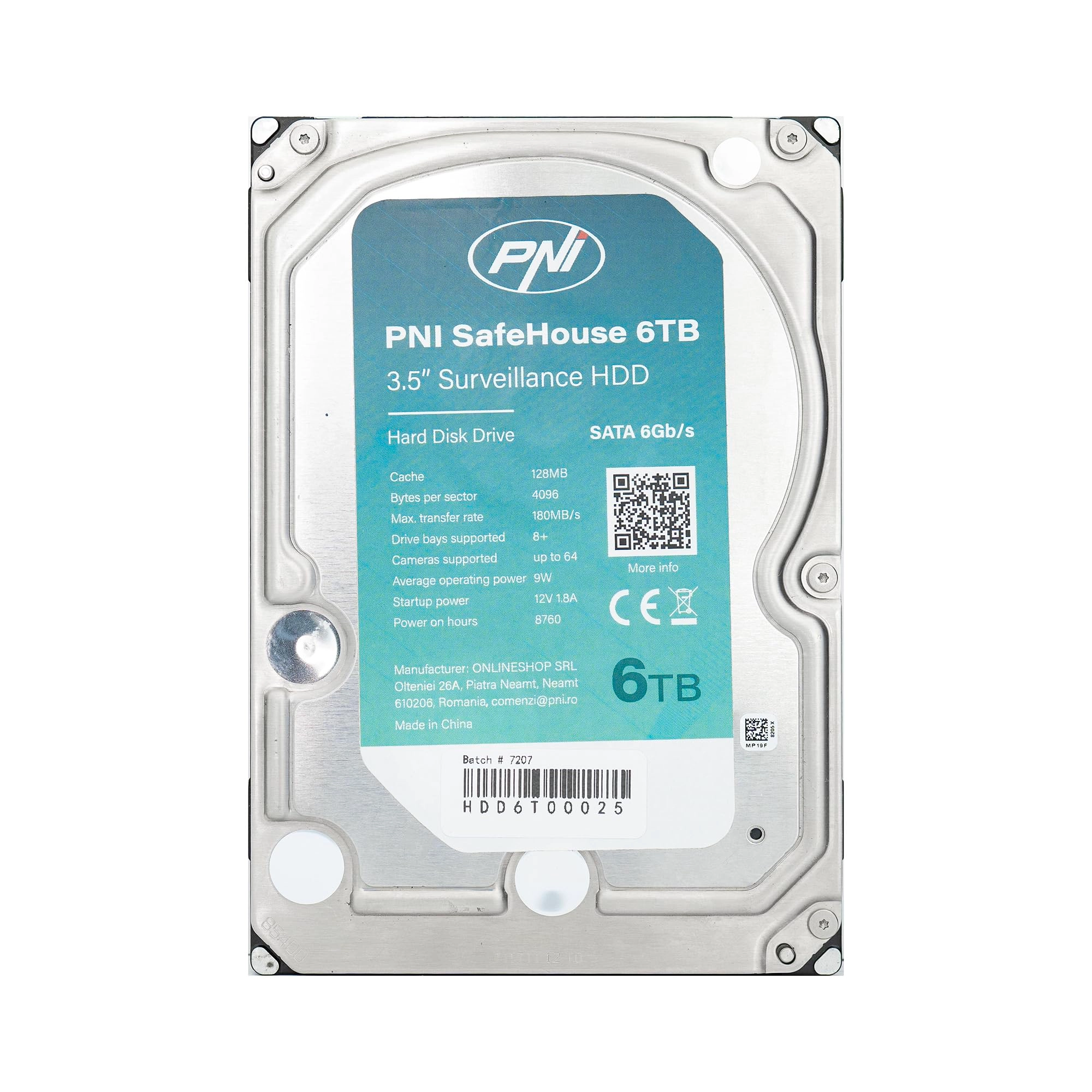 ONLINESHOP SRL SafeHouse 3.5" 7200rpm 256MB SATA 6Gb/s (PNI-HDD-SF-6TB) - 6TB