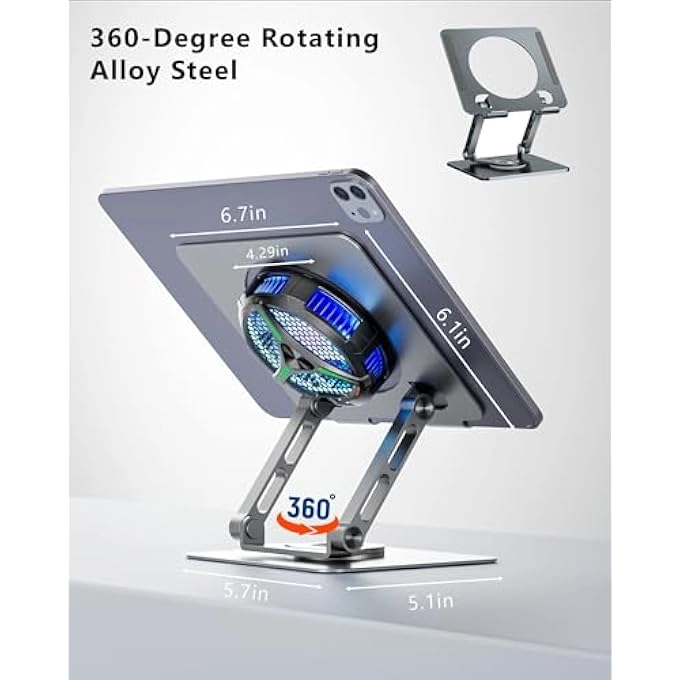 Magnetic Case with Temperature Display and Tablet Stand Holder for iPad, Surface Pro, Samsung Tab