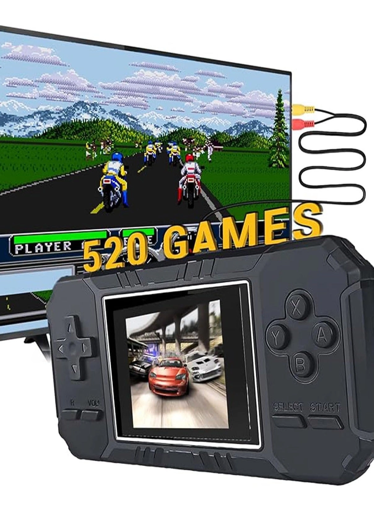 Retro Mini Handheld Game Console - 520 Games 3.0-inch Screen Rechargeable Battery
