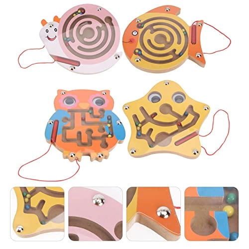 Wooden Maze Toy - 4 pieces