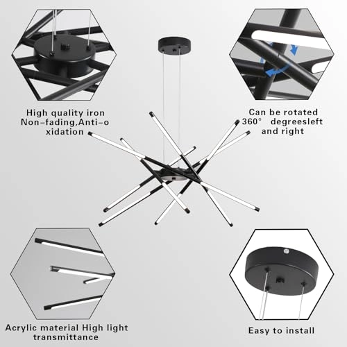 Modern Sputnik Chandeliers - 3000K-6000K Dimmable