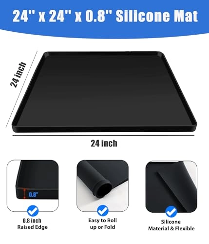 NXmat-BK - 24" x 24" x 0.8" Black Silicone