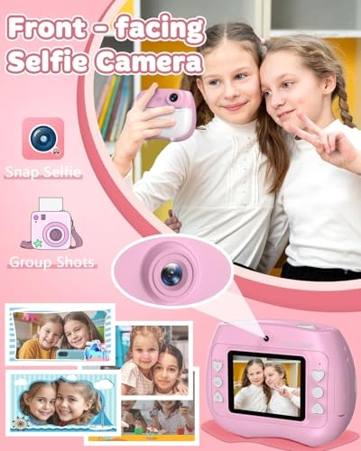 Instant Print Camera - 32GB Pink 1080P