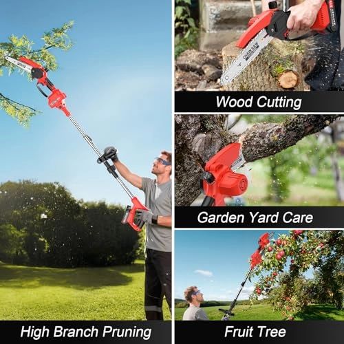 2-in-1 Cordless Pole Saw & Mini Chainsaw - 550 Watts