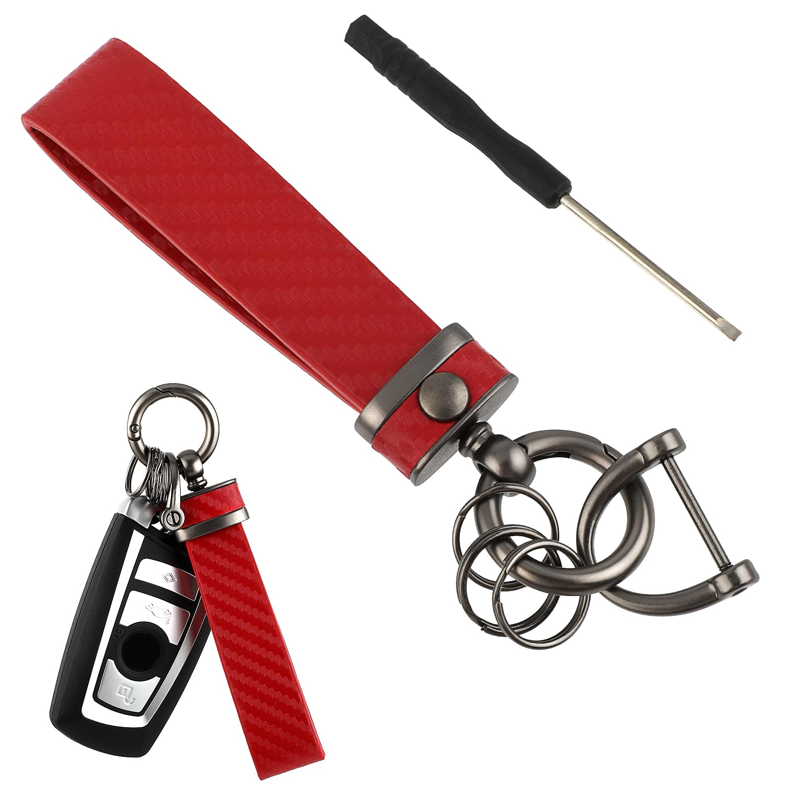 HJZHII Leather Car Keychain - Car