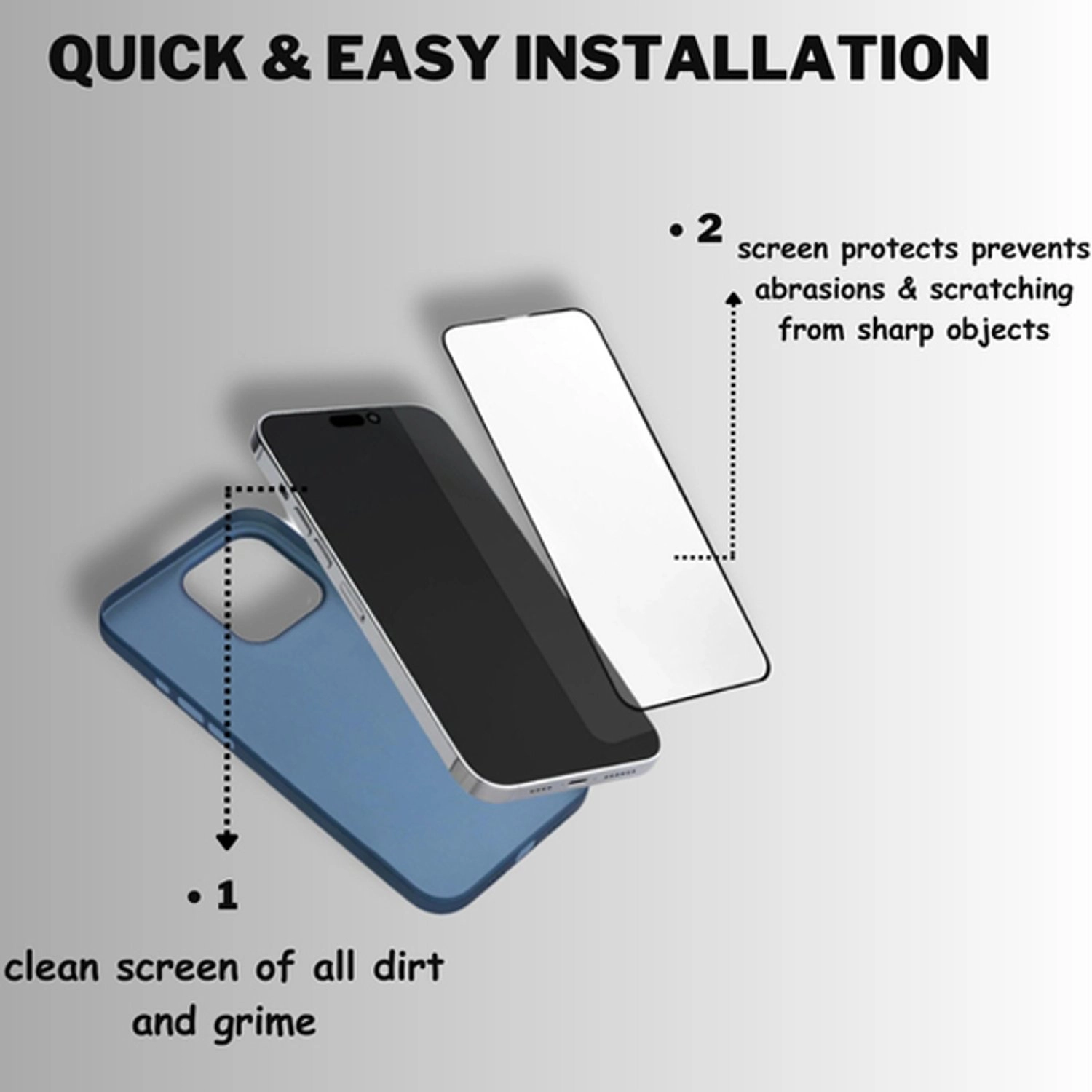 Clear Tempered Glass Screen Protector for iPhone 14 Pro Max