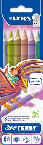 Super Ferby Coloured Pencils - Metallic Colours - 6 Pcs