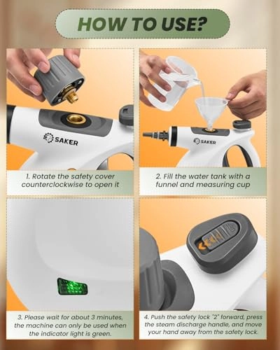 Handheld Steam Cleaner - 1050W Portable White