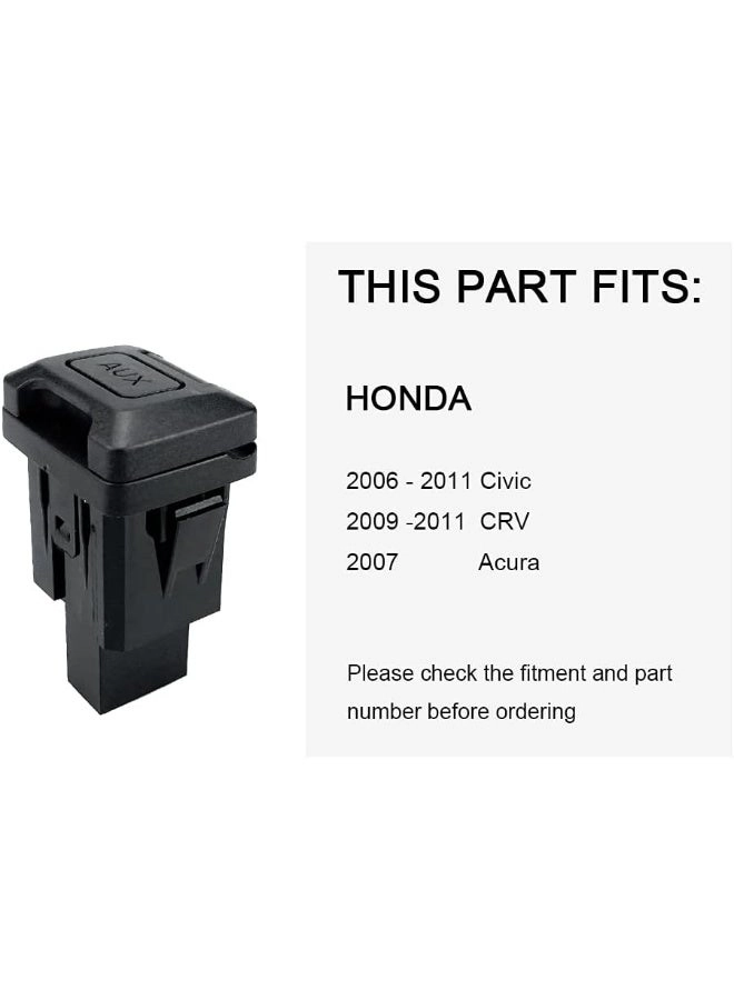 Auxiliary Audio Input Jack Adapter - 2006-2011 Honda Civic 2009-2011 Honda CRV